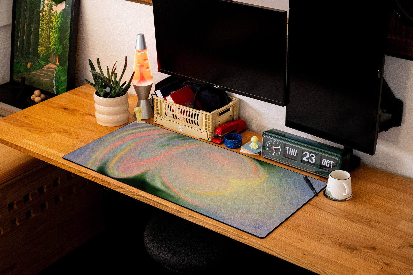 Reflection desk mat in Original, shown on a styled desk setup