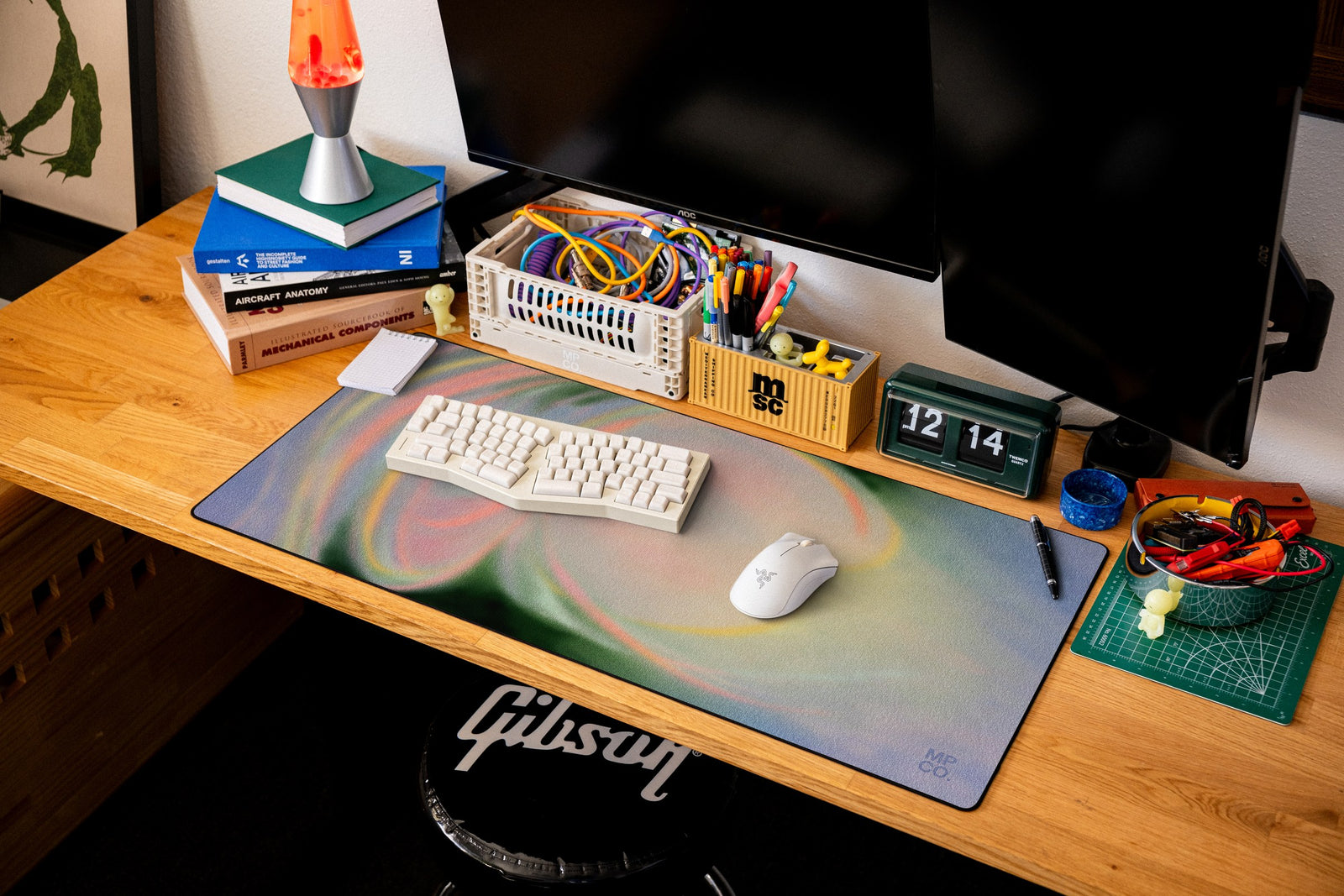 Reflection desk mat in Original, shown on a styled desk setup
