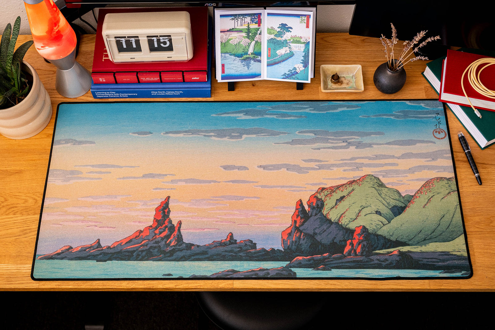 Ryugashima Island, by Hasui - Original desk setup