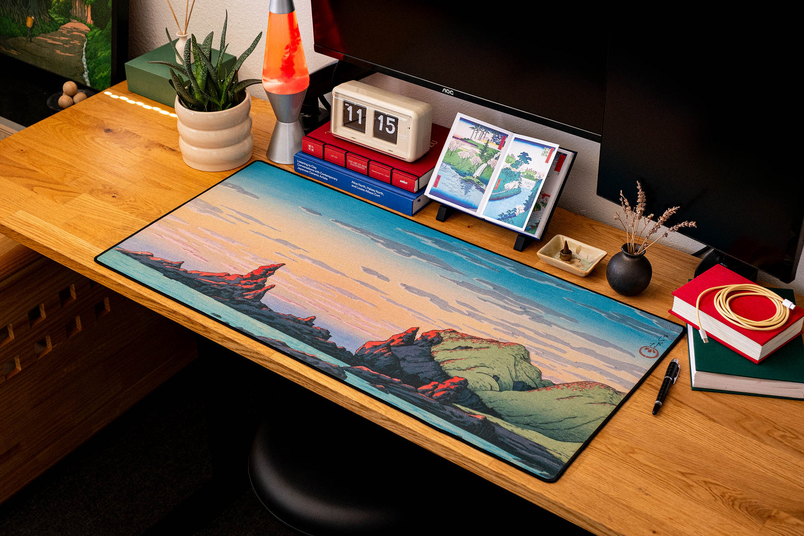 Ryugashima Island, by Hasui - Original desk setup