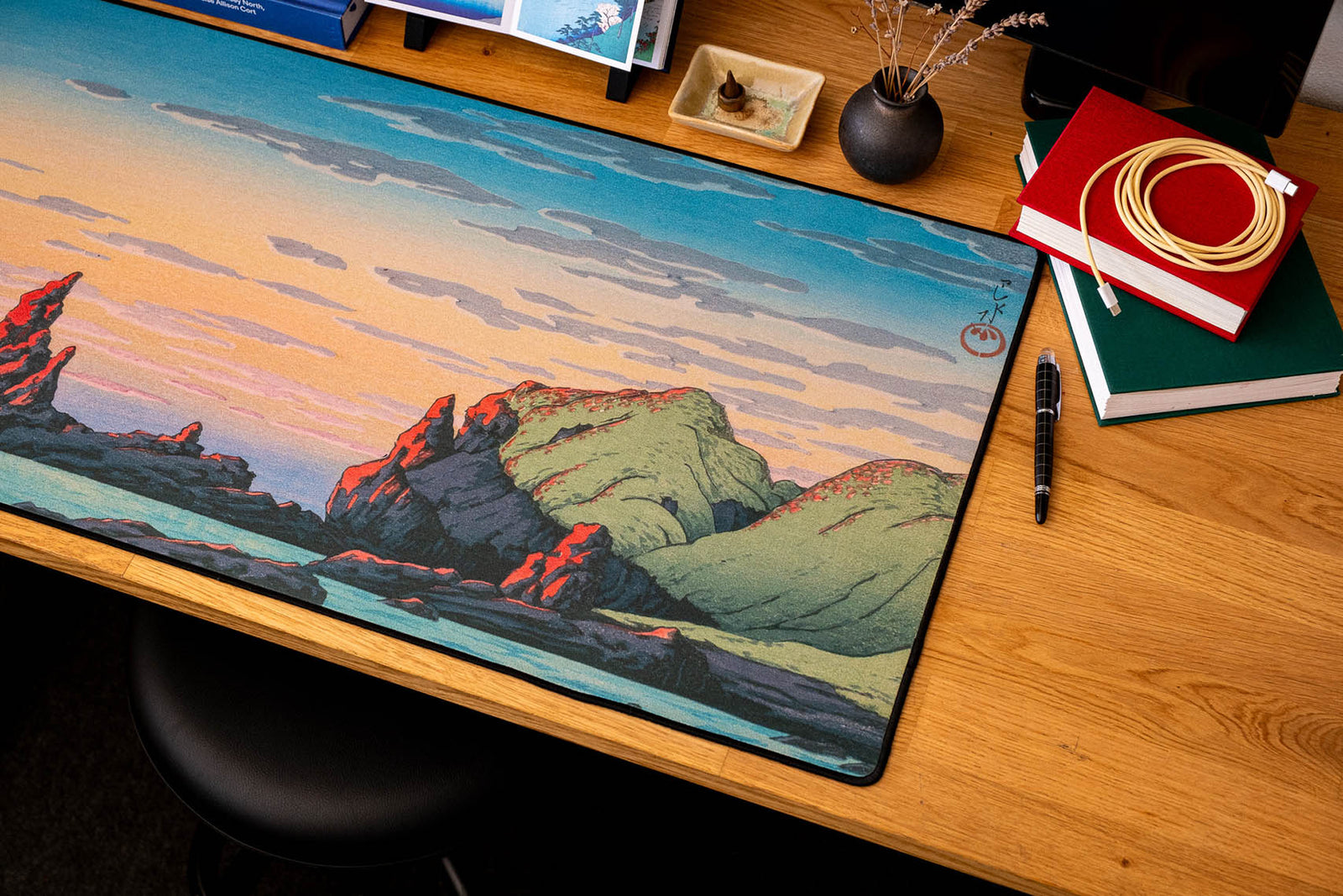Ryugashima Island, by Hasui - Original desk setup