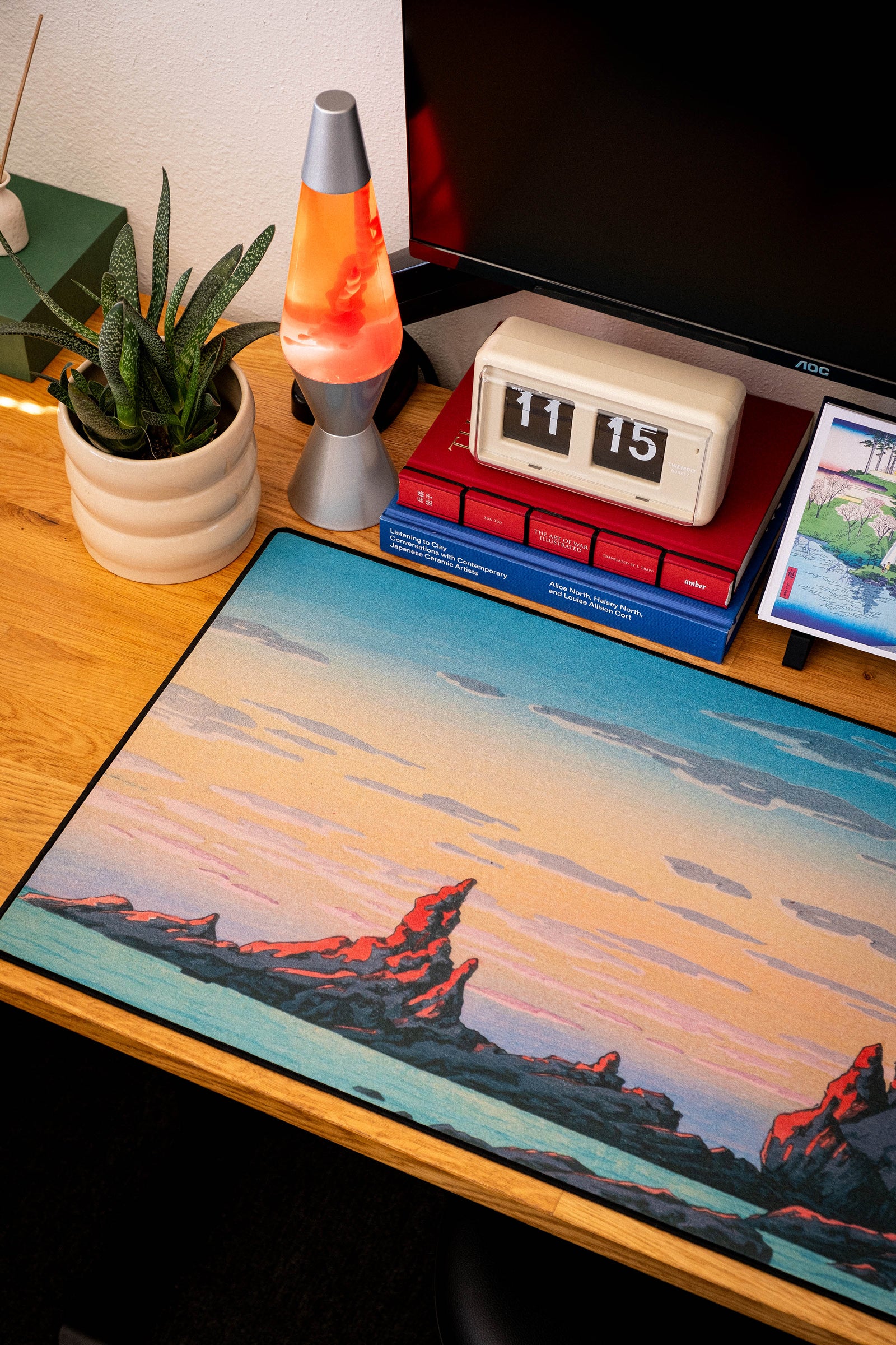 Ryugashima Island, by Hasui - Original desk setup