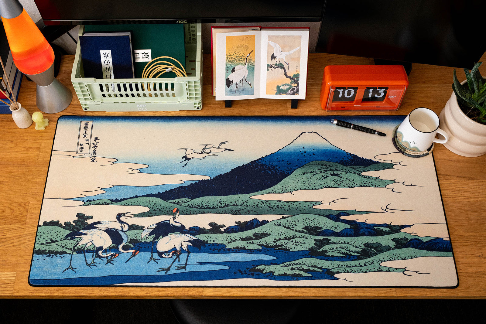 Sagami Province, by Hokusai - Original desk setup