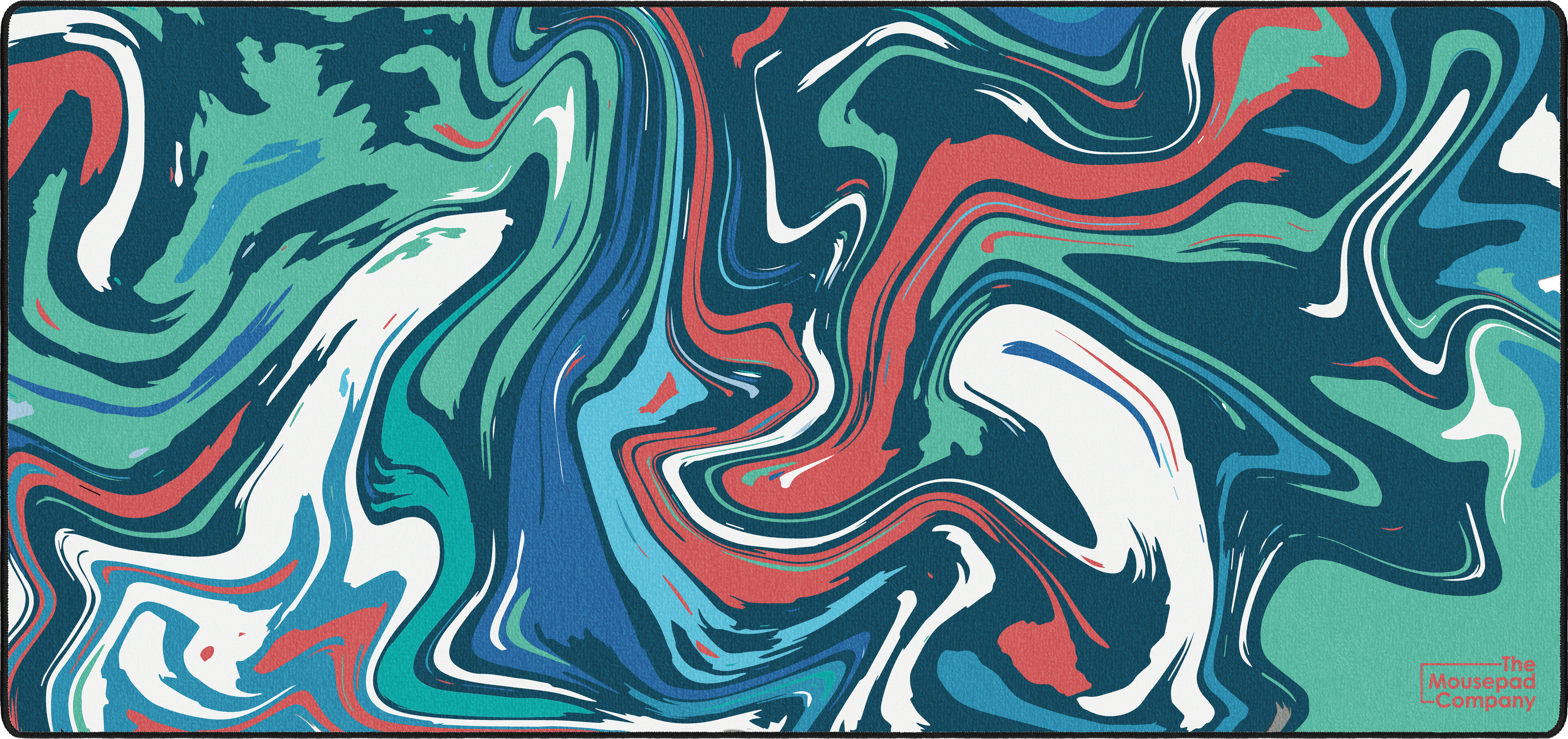 Strata Liquid mousepad thumbnail, Blue & Green & Orange, Large/XXL