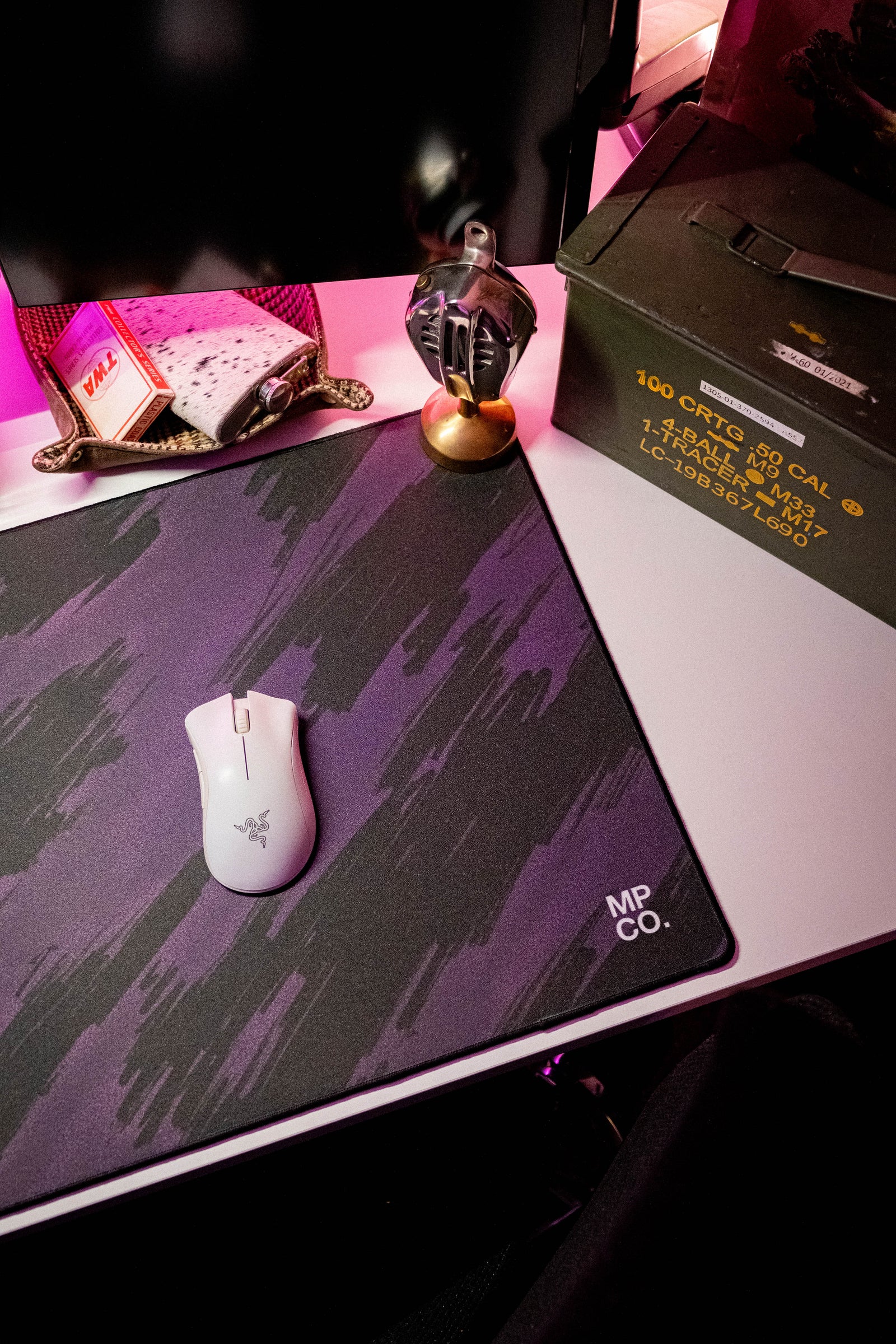 Stripe Camo - Purple desk setup