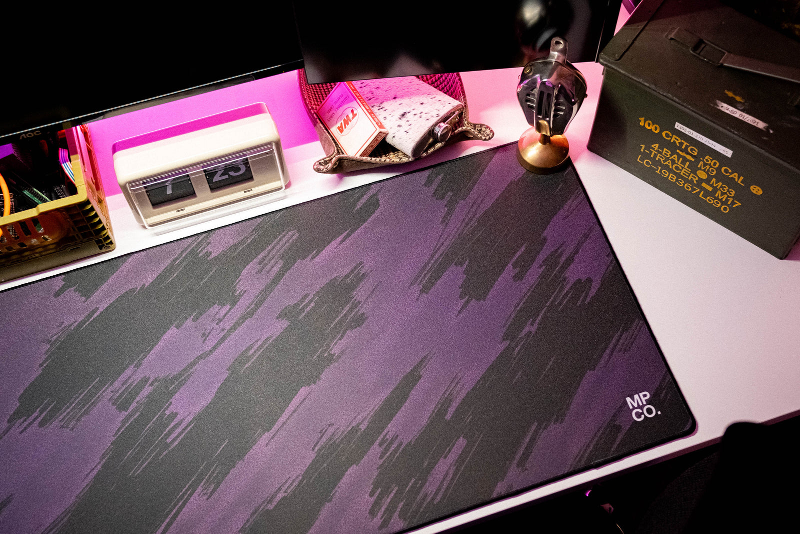 Stripe Camo - Purple desk setup