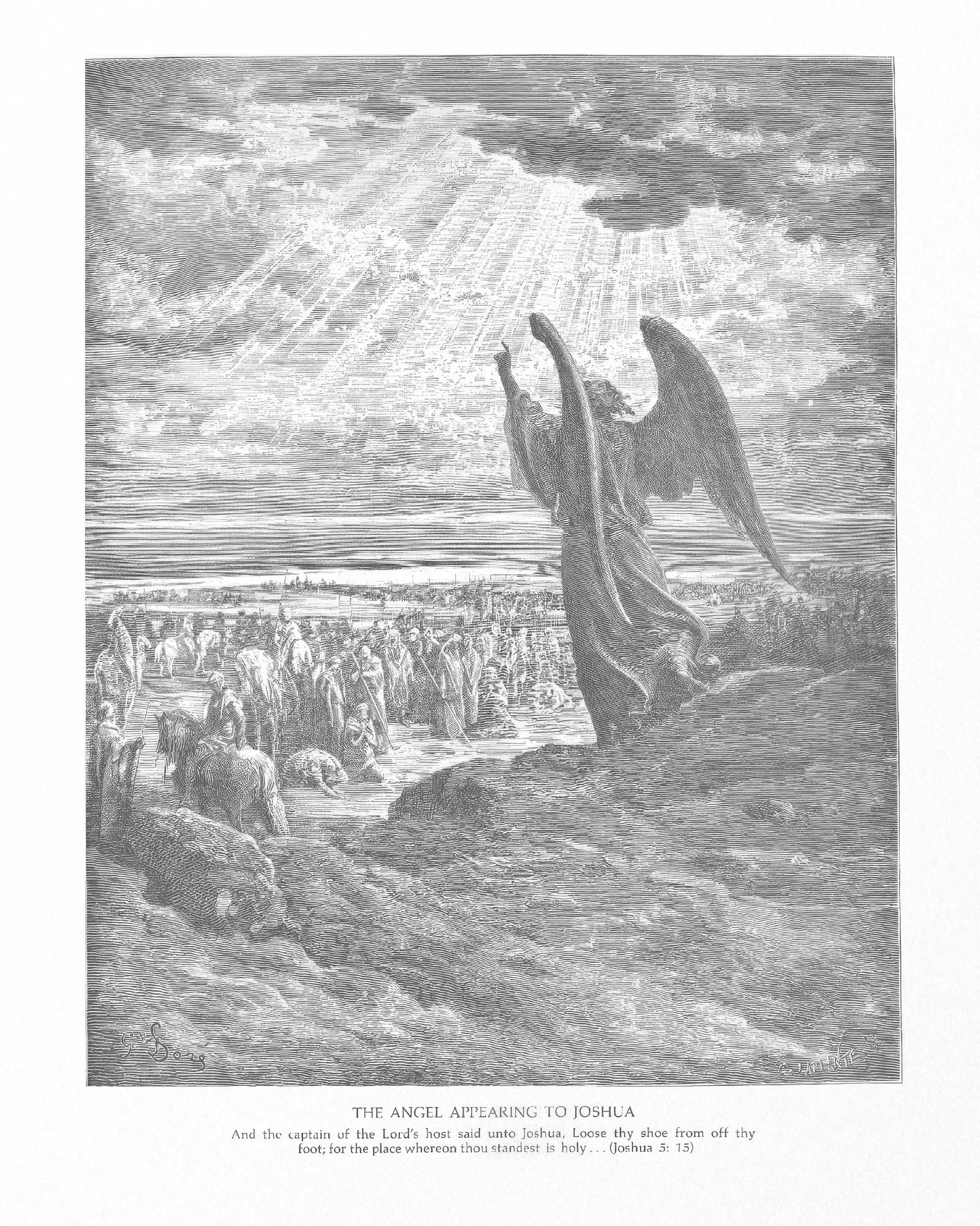 The Angel Appearing to Joshua, by Gustave Dore
