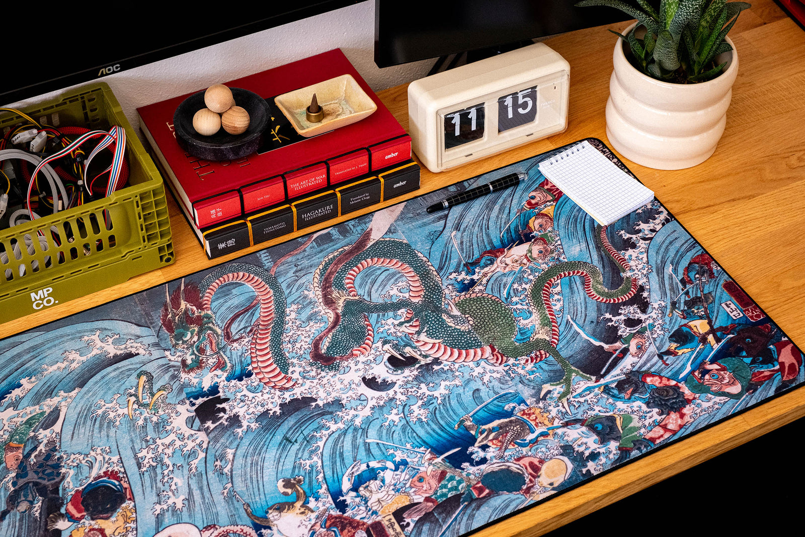 The Palace of the Dragon King, by Kuniyoshi - Original desk setup