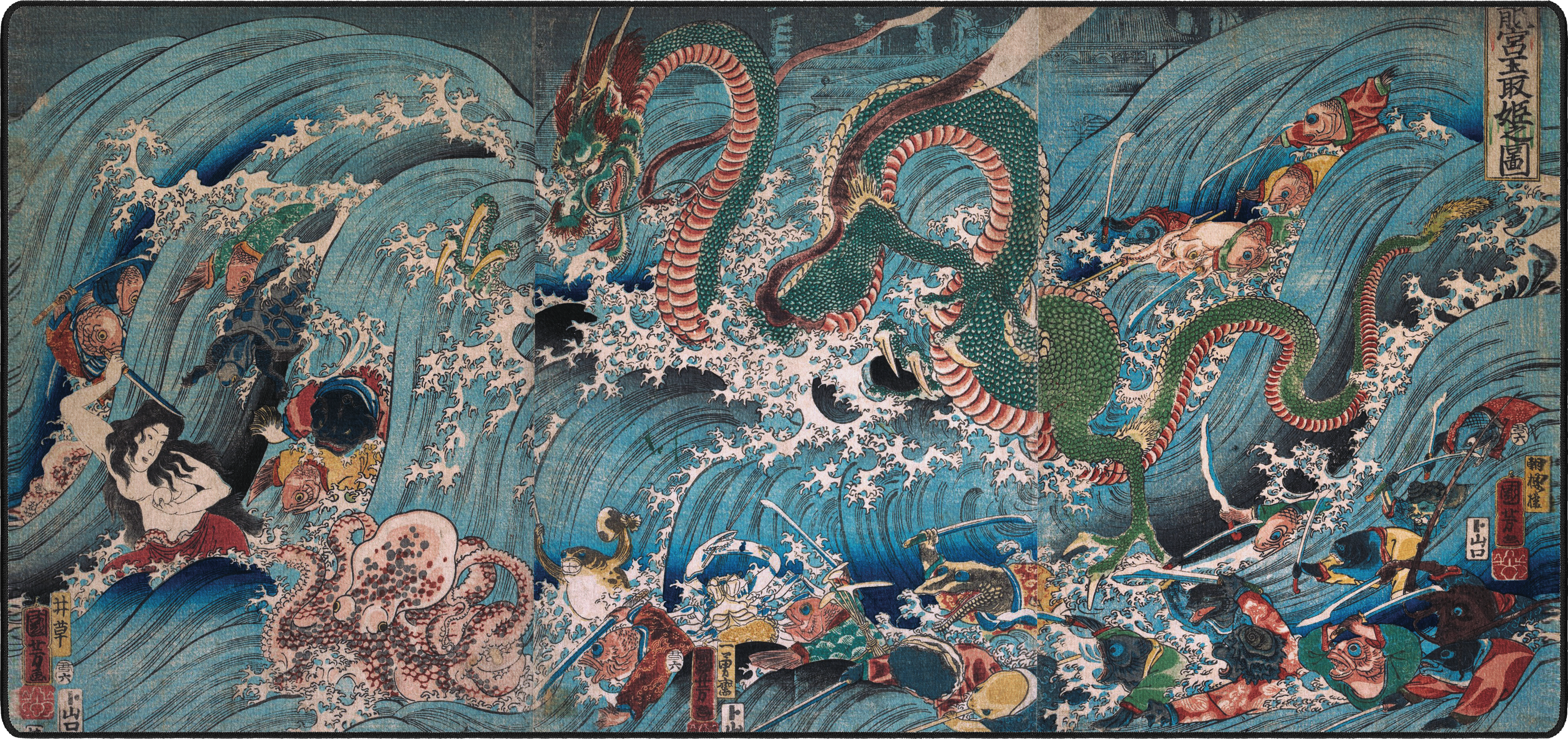 The Palace of the Dragon King, by Kuniyoshi mousepad thumbnail, Original, Large/XXL