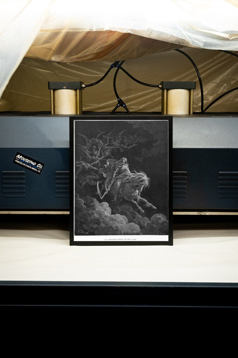 The Vision of St. John (Death on the Pale Horse), by Gustave Dore art print styled in a room setting