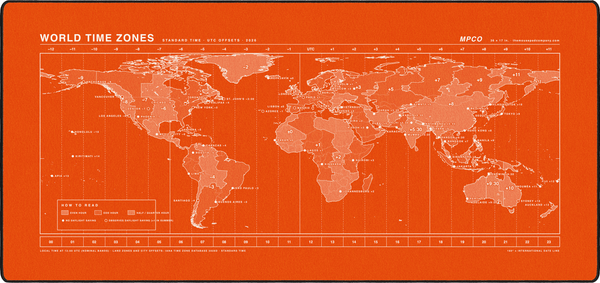 World Time Zones Map Pad