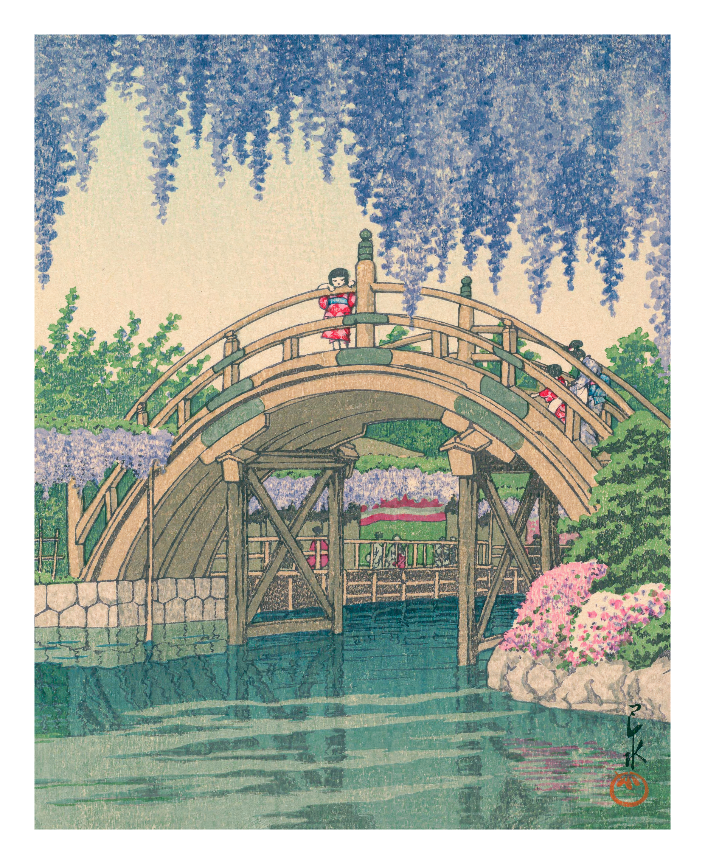Wisteria at Kameido - Medium Poster - The Mousepad Company