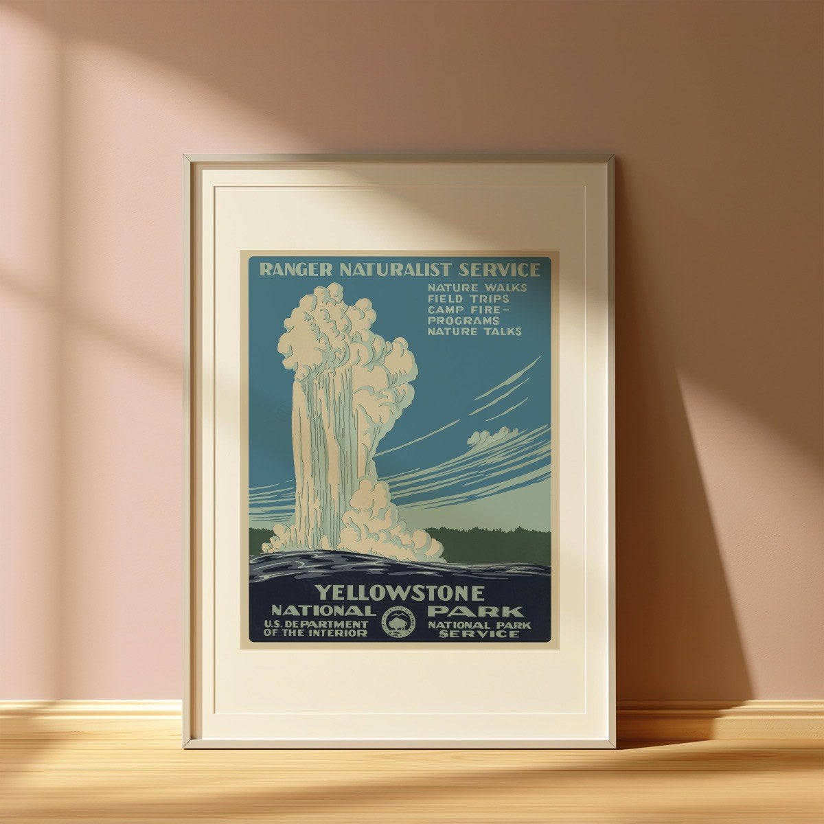 Yellowstone National Park - Ranger Naturalist Service art print styled in a room setting