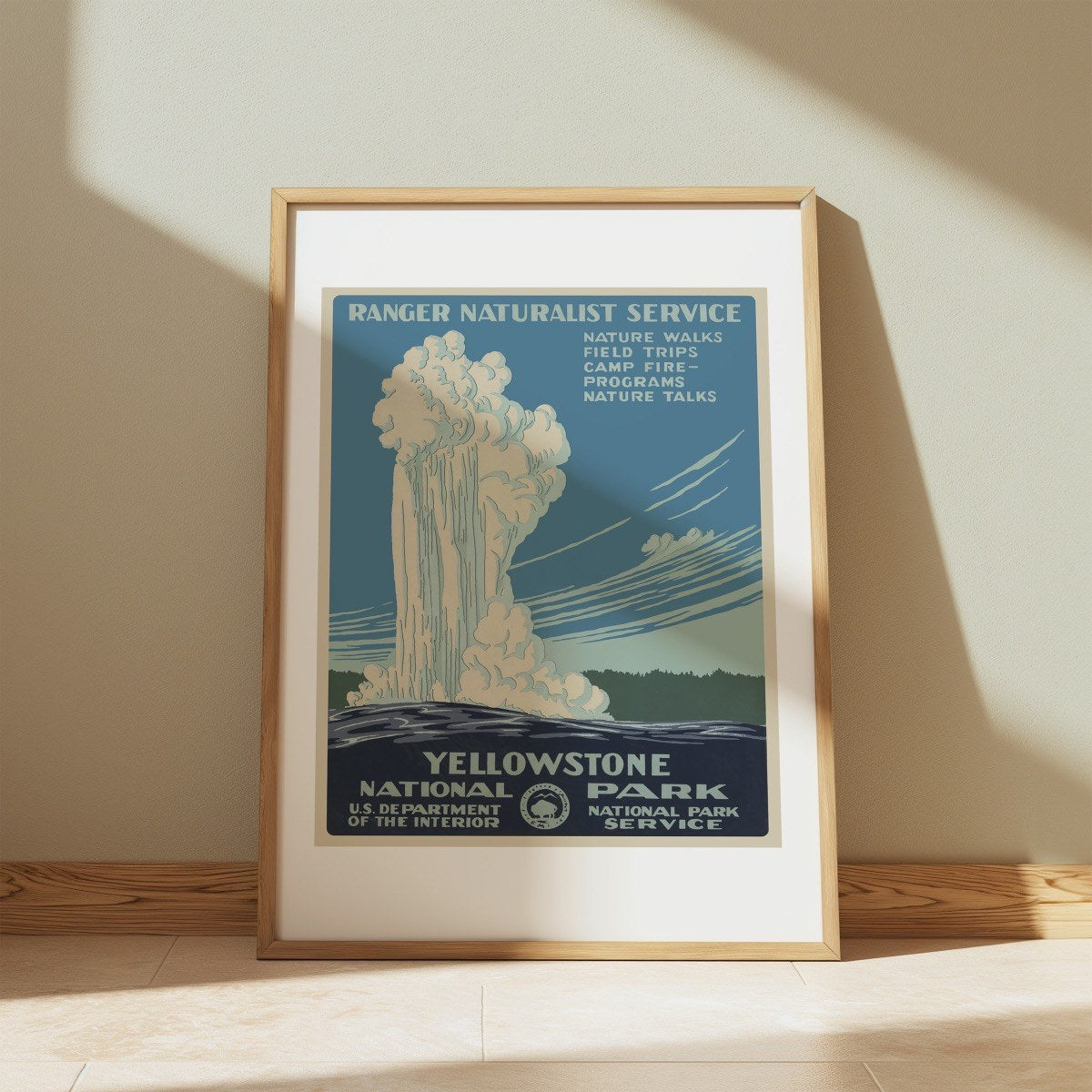 Yellowstone National Park - Ranger Naturalist Service art print styled in a room setting